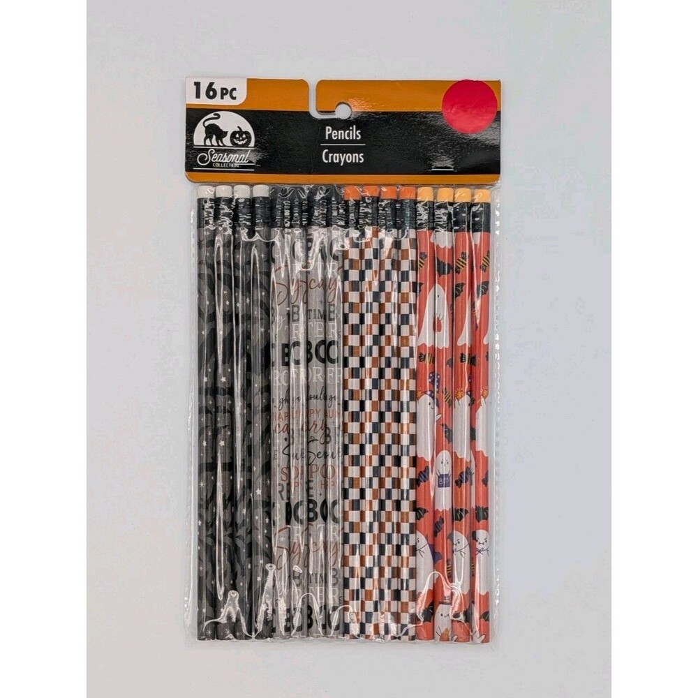 16 Halloween Pencils 4 Spooky Designs Party Favors Classroom Stationery Rewards